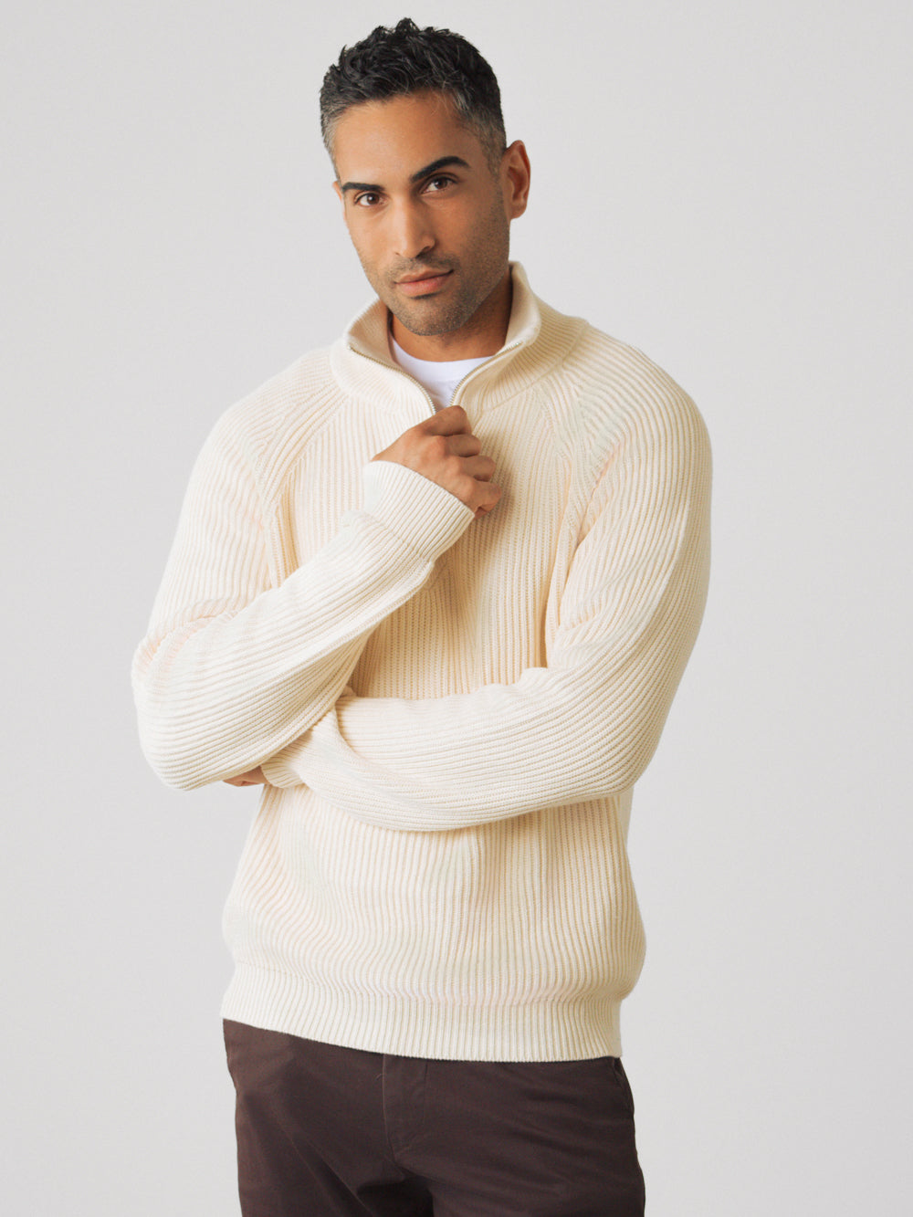 Maglione mezza zip