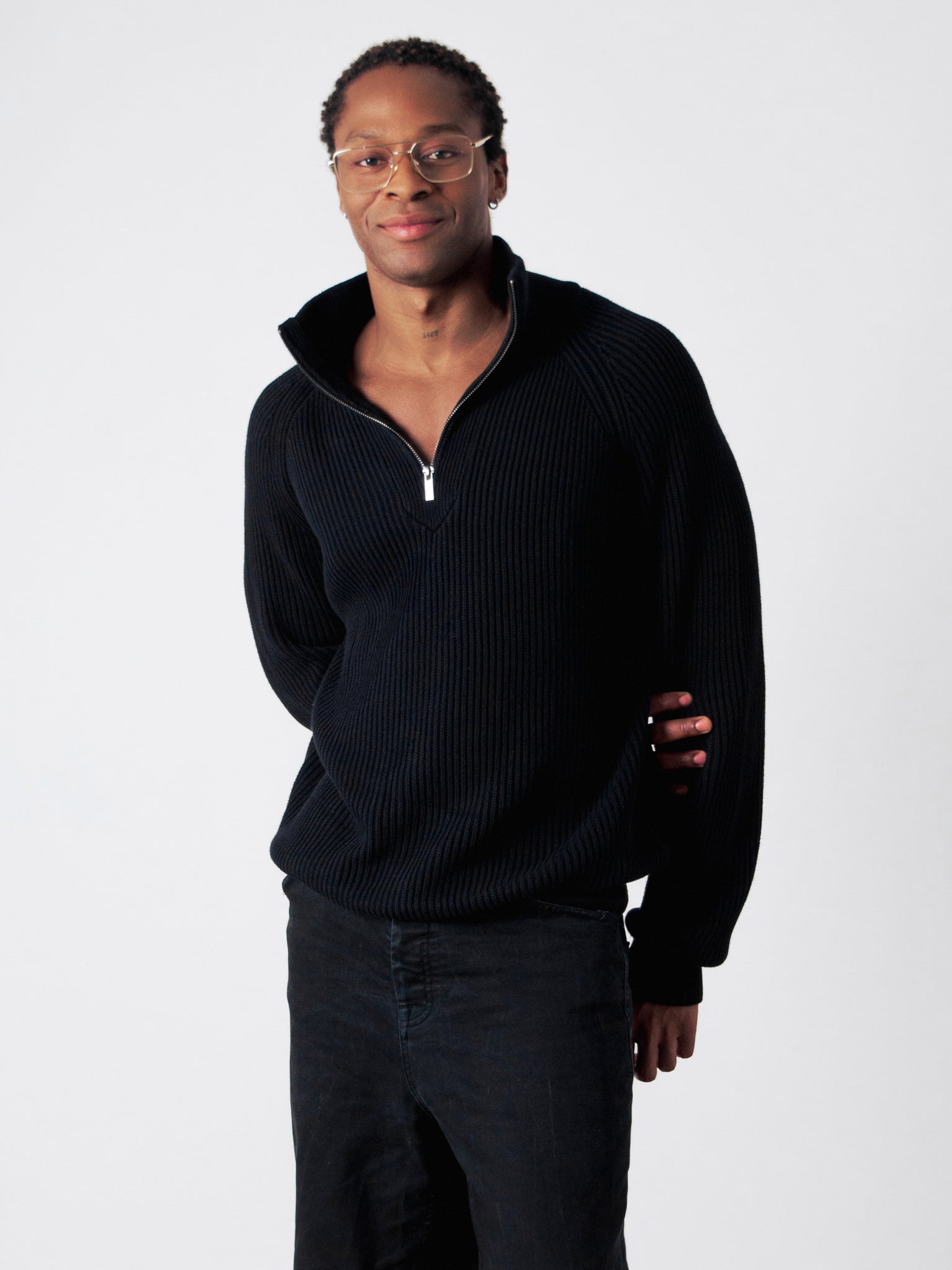 Maglione mezza zip