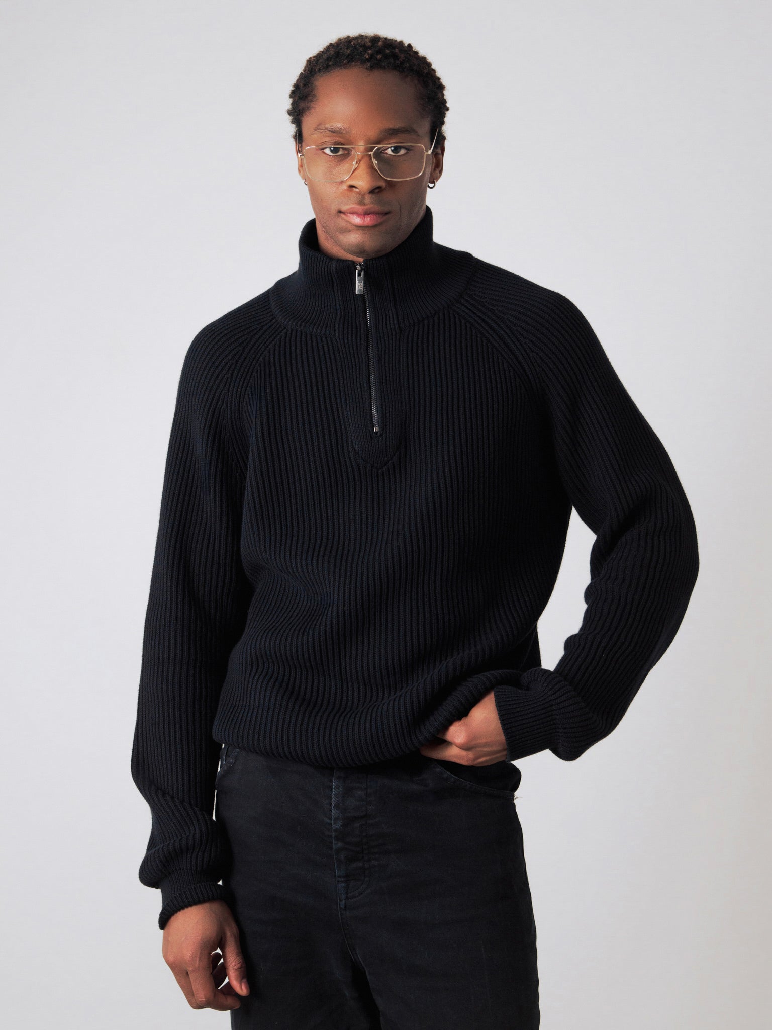 Maglione mezza zip